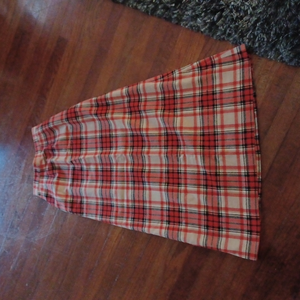 Pendleton Vibrant Red and Cream Plaid Maxi Skirt